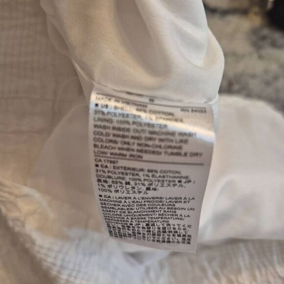 Banana Republic Women's White Cotton/Poly/Spandex Textured Heritage Collection S - Picture 9 of 10